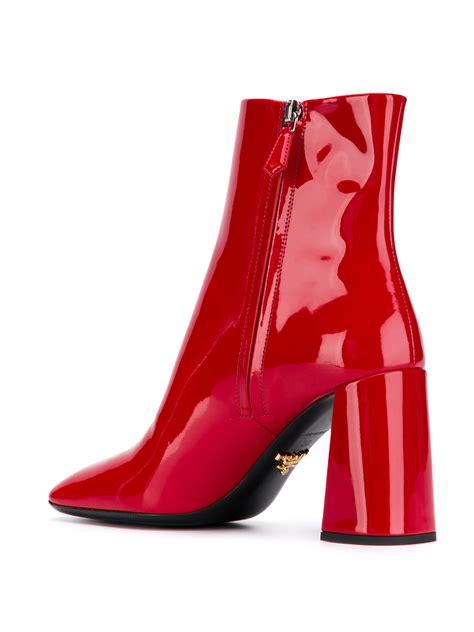 prada red wedge leather boots|Prada genuine leather boots.